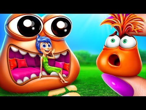 POU vs Joy vs Anxiety Built Secret House! Extreme House Makeover for POULINA and INSIDE OUT 2!