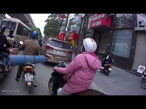 Vietnam交通状況 in Hanoi 【交通Level 3】20241213 帰り ※ヘッドカメラ