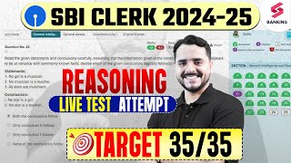 SBI Clerk 2024-25 Reasoning | SBI Clerk Reasoning Live Test Attempt | By Vidhu Sir