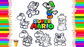 Coloring Mario  Super Mario Bros Coloring Page Super Mario Coloring Book