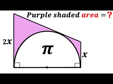 Can you find area of the Purple shaded region? | (Semicircle) | #math #maths | #geometry