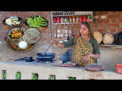 Guvar Bateta | Gujarat Village Style Lunch Cooking | Village Routine Life