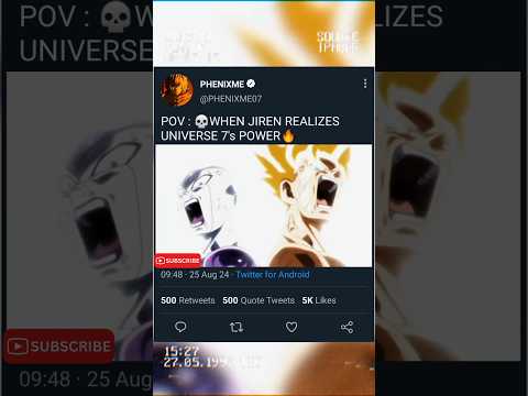 POV : 💀WHEN JIREN REALIZES UNIVERSE 7's POWER🔥 #viralshorts #shorts #anime #dbz #goku #frieza