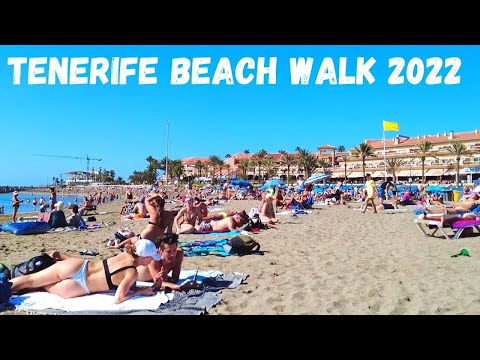 Canary Islands Tenerife Beach Walking Tour | 4K UHD