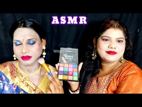 ASMR~ Doing My Sweet Brother Transformation Girl Party Makeup|| (Tingles) @asmrsangi7044 💋💄🌹