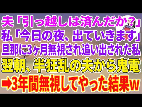 【スカッとする話】夫「引っ越しは済んだか？」私「今日の夜出ていきます」夫に3ヶ月無視され追い出された私。翌朝、半狂乱の夫から鬼電が来たので3年間無視してやった結果w