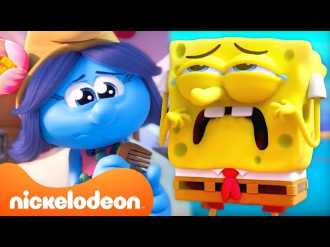 Smurfs vs SpongeBob: Who Gets More Emotional? 😭 | 60 Minute Compilation | Nicktoons