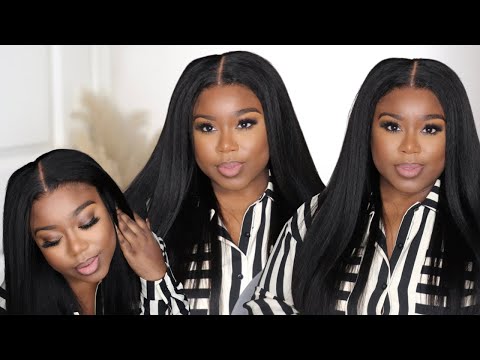 SO NATURAL!! M-CAP KINKY STRAIGHT WEAR GO WIG |BGMGIRL Hair