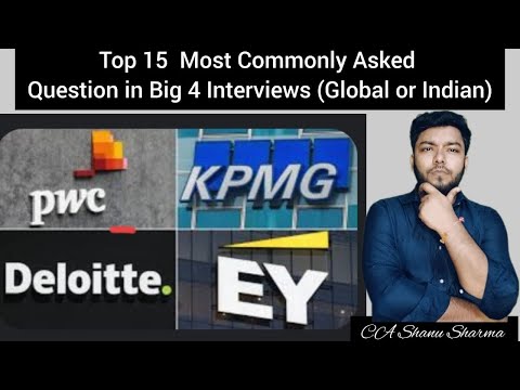 Top 15 Most commonly asked Questions in Big4 Intevriews (Global or Indian ) | Delloite |PwC|EY|KPMG