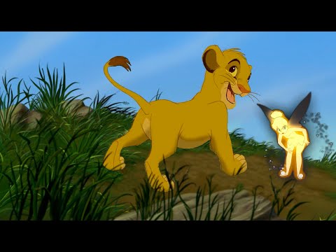 Simba pounces Tinkerbell / Disney Crossover