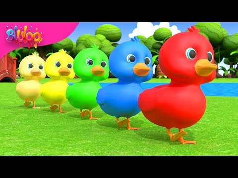 Five Little Ducks Song | Colorful Ducks | BluLoo Nursery Rhymes & Kids Songs