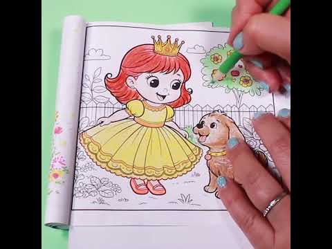 Little Princess & Puppy | Cute Coloring Page | Coloring Fun For Kids  #coloringforkids  #coloringfun