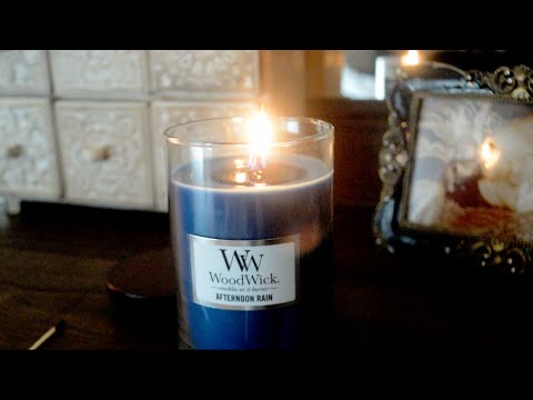 Asmr - WoodWick Candle Crackling and Background Cleaning (no talking)