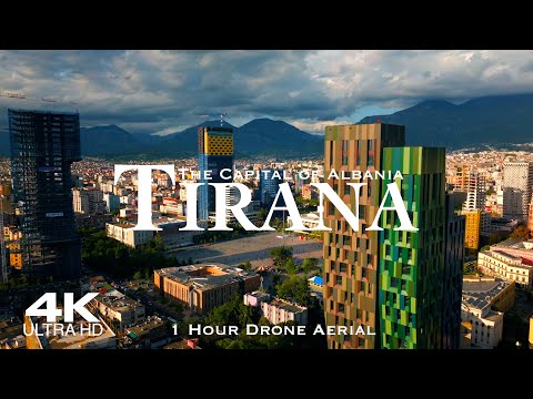 TIRANA Albania 🇦🇱 Drone Aerial 4K | 1 Hour Film of the Capital of Shqipëria 2024 #tirana