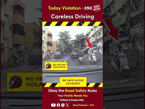 Today Violation 350 - Protect Your Ride with Helmet #otr #chennaitrafficpolice #obeytherules