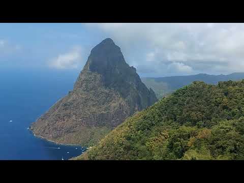 Starting from clowdy Gros Piton, focus on fabulous Petit Piton, from Tet Paul - Saint Lucia, 2023