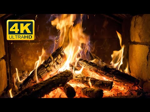 🔥 Cozy Fireplace 4K (12 HOURS). Fireplace Ambience with Crackling Fire Sounds. Fireplace Burning 4K