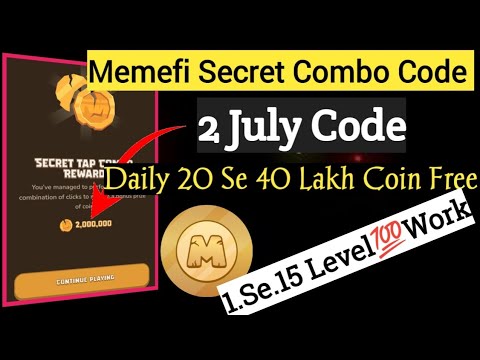 Memefi Coin Daily Combo Code || Memefi Secret Combo 2 July | Memefi 1.Se.15 Level Code