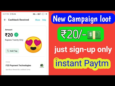 Today New Campaign Loot Offer ₹20/- Instant Paytm Cash || Tasks💰Campaign BUG|| New Paytm app