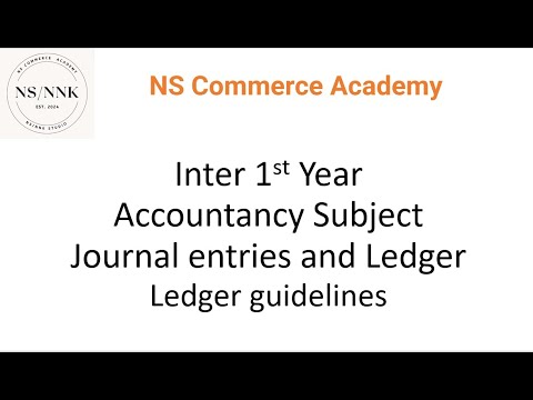 Ledger guidelines - Personal ledger - inter 1st year - TSBIE