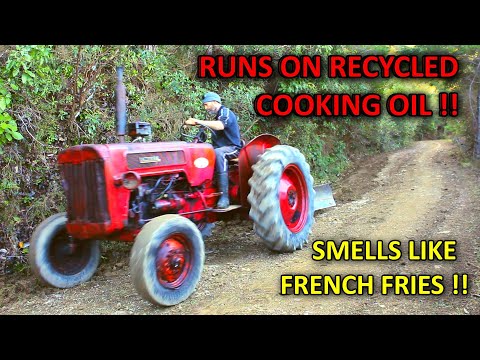 Fixing the Salvaged Swamp Tractor and running it on Recycled Cooking Oil instead of Diesel