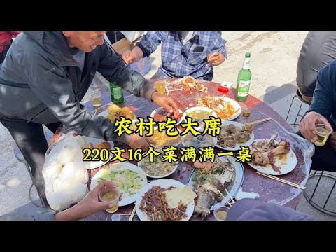 In the countryside  a large table of 220 yuan and 16 dishes are full of affordable food.