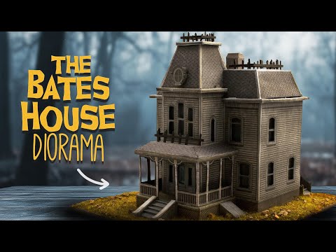 🌕 The Bates House - Halloween Diorama ★ Free Autumn Halloween Crafts ★ 🌕