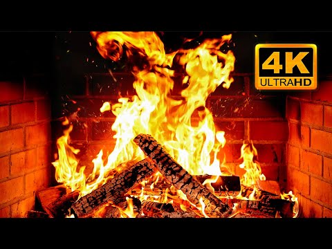 🔥 Cozy Fireplace 4K (12 HOURS). Fireplace with Crackling Fire Sounds. Fireplace Ambience