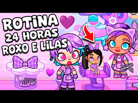 ROTINA 24 HORAS TUDO ROXO E LILÁS | AVATAR WORLD ROTINAS E HISTÓRIAS