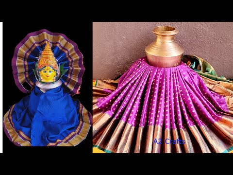 Lakshmi Kalash Saree Drapping Quick and Easy || 2 Ways of Drapping Saree Kalash for Diwali