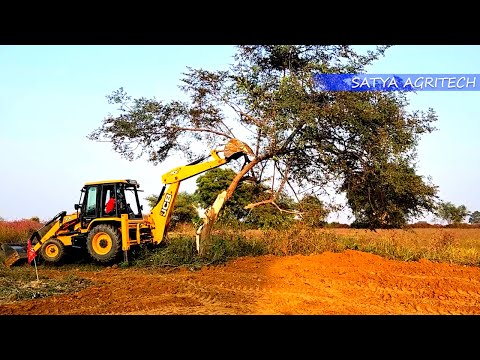 JCB vs TREE || Powerful jcb 3dx pushing tree ||