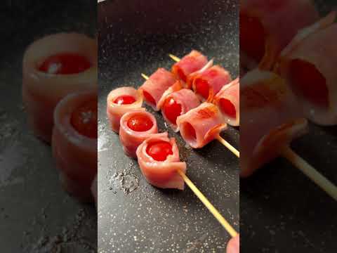 Bacon and Tomato at a Yakitori Restaurant【ASMR】#Shorts