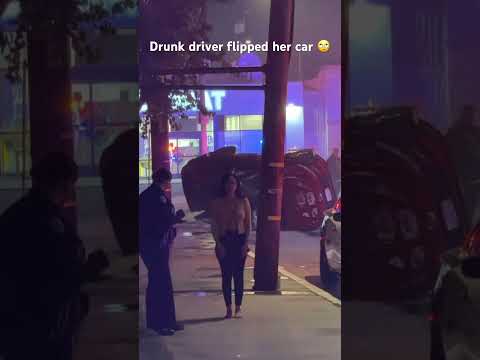 Drunk driver flipped her car 🙄 #drunkdriving #drunk #carcrashes #carflip #losangeles #latestnews