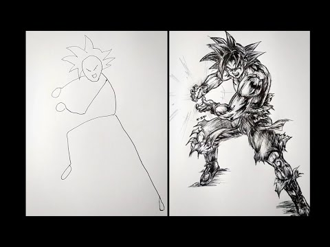 How to Draw Goku | StickMan drawing | easy drawing