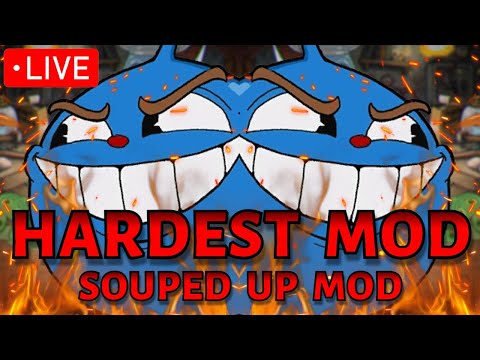 *LIVE* Cuphead "Professional" tries the HARDEST Cuphead mod EVER!!! || Stream 2 (Souped Up Mod)