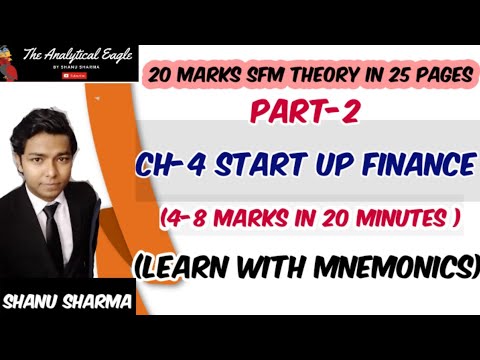 Startup Finance Theory  (SM, Past Exam) CA Final Sfm Revision |The Analytical Eagle  Sharktankindia