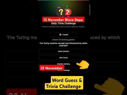 25 November Blove Dapp Daily Word Guess today & trivia challenge #blovedapp #wordguess #blovenetwork