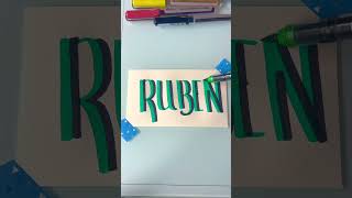 Lettering a name request #shorts #brushpenlettering #brushpens #karinmarkers #namerequest