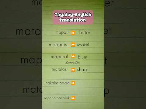 TAGALOG-ENGLISH TRANSLATION VOCABULARY WORDS #learnenglish #tagalogenglishtranslation #vocabulary