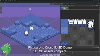 Pixquare to Crocotile 3D Demo 2 - 2D, 3D assets compare