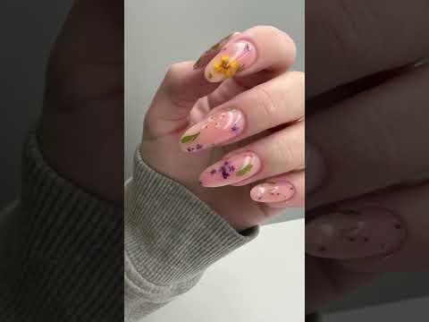 Dried flowers nails #driedflowersnails #russianmanicuredmv #russianmanicure #russianmanicuremaryland