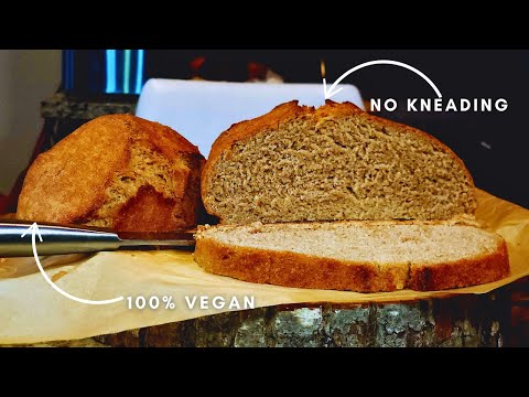 Easy Vegan Artisan Bread Recipe 🍞 | No Kneading!