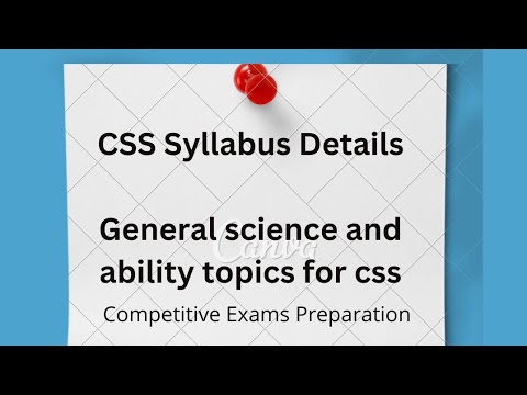 CSS General Science And Ability Syllabus