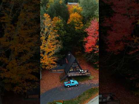 Fall Foliage at a Remodeled A-Frame Cabin #automobile #tranquilcountryside #nature