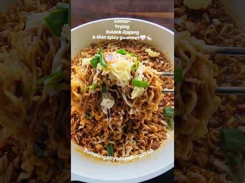 Ultimate Spicy Shin Jjajang!?! Would you eat this?!#spicynoodles #asmr #foodasmr #ramyan #buldak