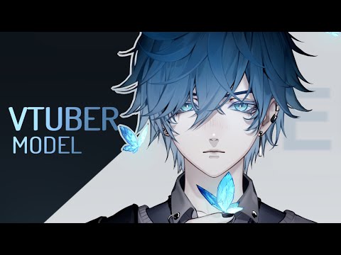 Male Vtuber Model Speedpaint 2 Blue Butterfly | theCecile