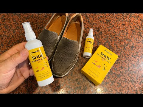 See it Working! Fabric Waterproof Spray for Shoes and More by HALLDELI