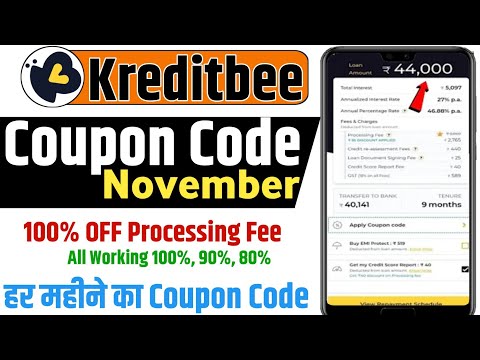 Kreditbee Coupon code November 2024 kreditbee coupon code for processing fee | Kreditbee coupon code