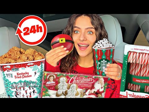 Eating ONLY CHRISTMAS FOOD For 24 Hours !!