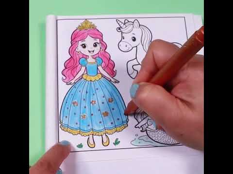 Unicorn, Princess & Mermaid Coloring Page | Coloring Fun for Children #coloringforkids  #coloringfun